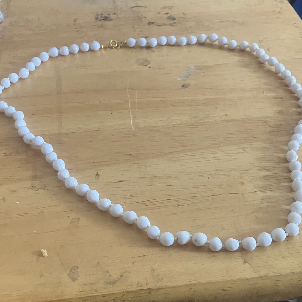 Elegant White Beaded Necklace